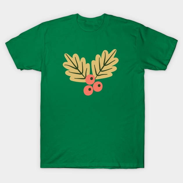 Christmas Holly Berries T-Shirt by allisonromerodesign